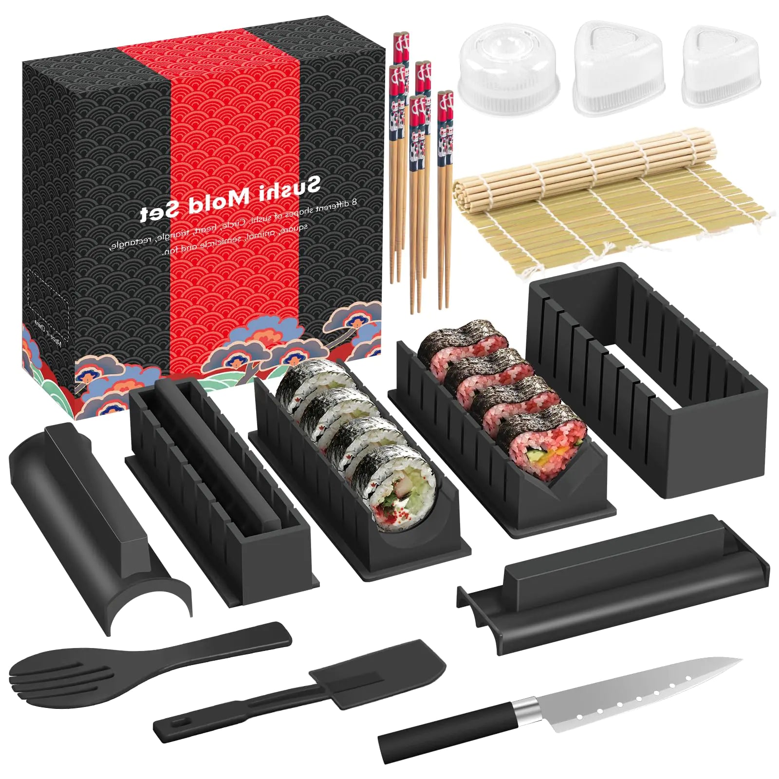Kit Sushi Deluxe 17 Pezzi Completo Casalingo.