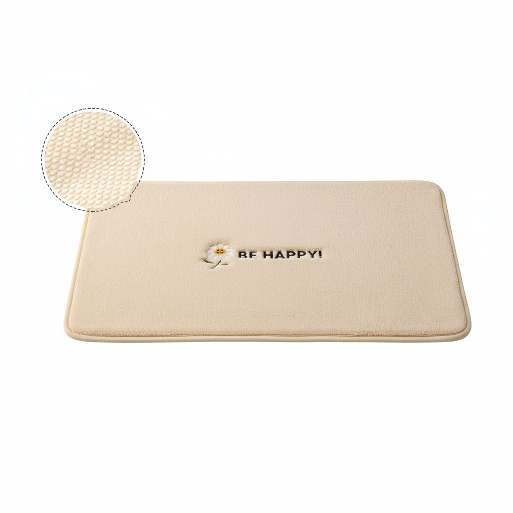 Tappetino Ricamato Antiscivolo da Interno per l'Arredo del Bagno